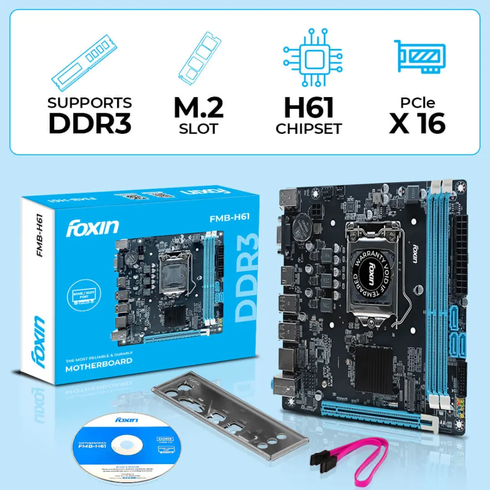 Foxin H61 DDR3 Motherboard For Intel 2nd | 3rd Generation with NVME view 4